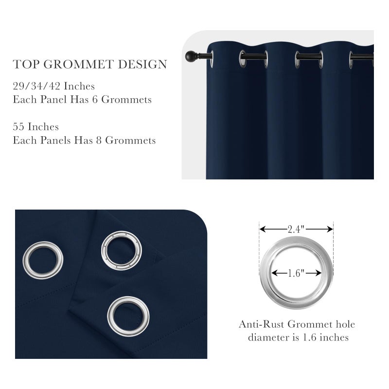 PONY DANCE Door Curtains for Doorways Privacy - Home Decoration Window Covering for Closet/Hallway Light Block Noise Reducing for Living Room 55 x 80 inch, Navy Blue, 2 PCs - Image 4